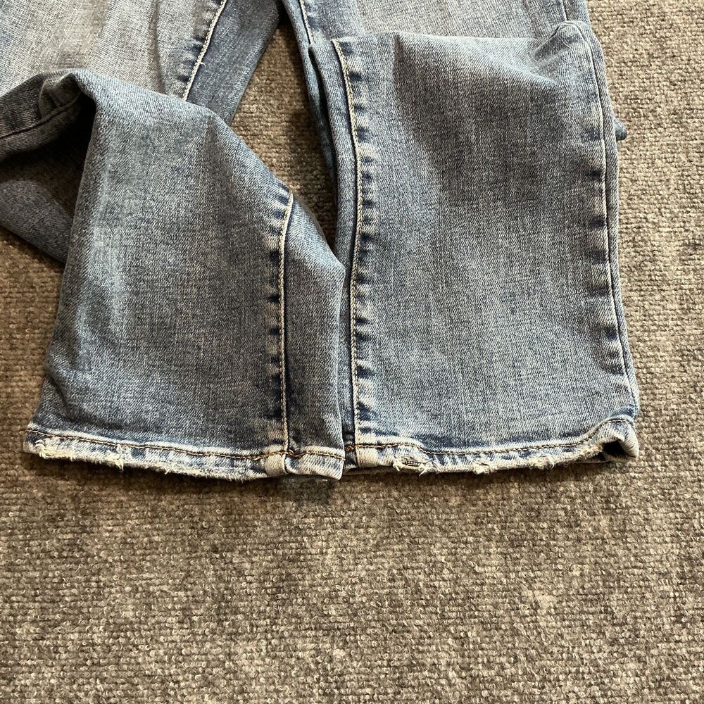 Good American Midrise Straight Jeans Womens 0/25 Light Blue Distressed Denim - Picture 3 of 10
